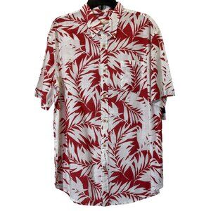 Men's Red & White Hawaiian Shirt Size XL